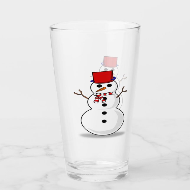 Copo De Pint Snowman Glass Tumbler (Frente)
