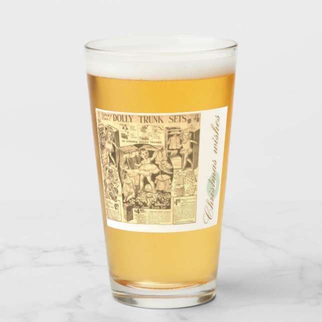 Copo De Pint Só bonecas para um Feliz Natal (Frente (Preenchido))