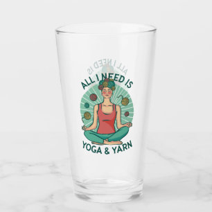 Copo De Pint Só preciso de Yoga e Yarne Phrase