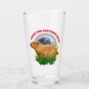 Copo De Pint Sob a Lua do Capivara Camiseta Divertida de Capiva