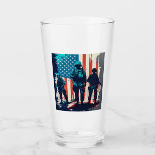 Copo De Pint Soldados Americanos - Tumbler de Vidro