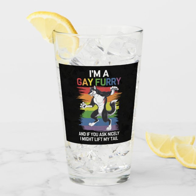 Copo De Pint Sou um Gay Fox Rainbow LGBTQ Pride (Gelo frontal)