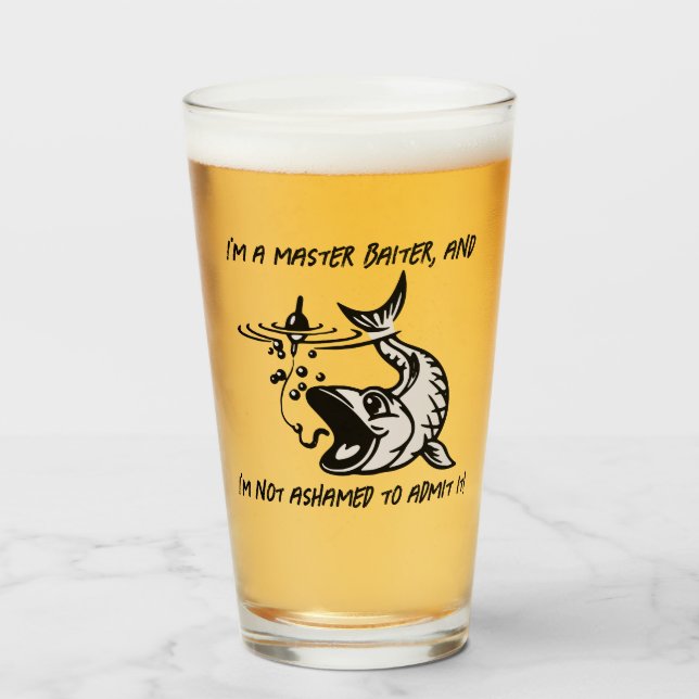 Copo De Pint Sou um mestre de pesca. (Frente (Preenchido))