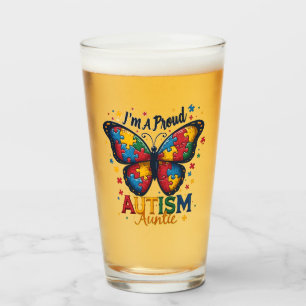 Copo De Pint Sou uma Consciência Autista Orgulhosa Tia Autismo