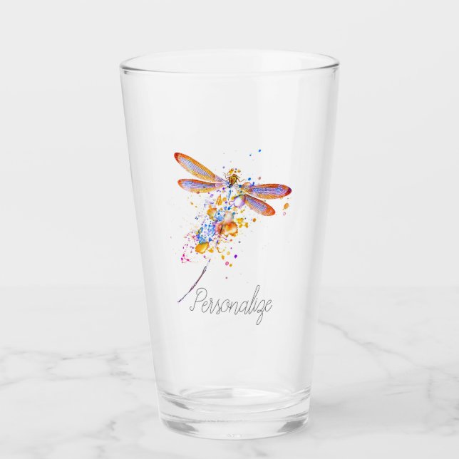 Copo De Pint Splatter de Dragonfly Personalizado (Frente)