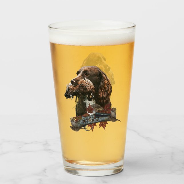 Copo De Pint Sprocker Spaniel, Arte de cães-Arma (Traseira (Preenchido))