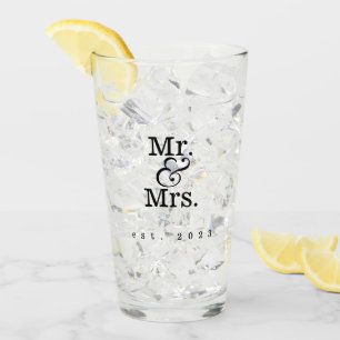 Copo De Pint Sr. e Sra. Glassware Wedding Gift Personalizado