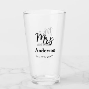 Copo De Pint Sra. recém-casada esposa noiva, nome da noiva, ano