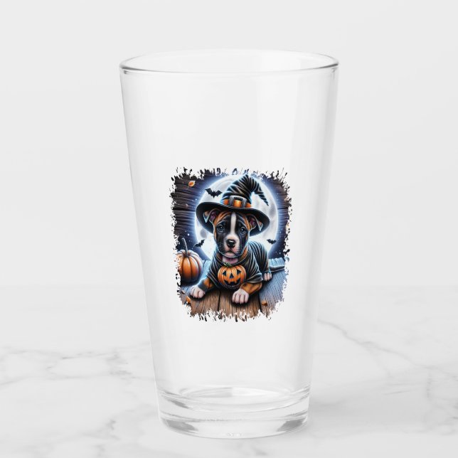 Copo De Pint Staffy Dog Halloween Square (Frente)