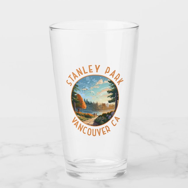 Copo De Pint Stanley Park Vancouver Canadá Arte Afetada Retroat (Frente)