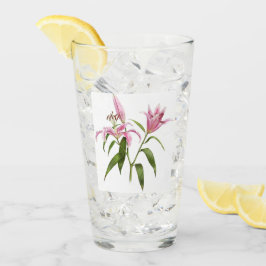 Copo De Pint Stargazer Rosa Lily Floral Arte Botânica