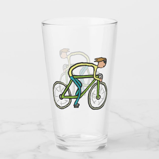 Copo De Pint Stickman de Ciclismo (Frente)