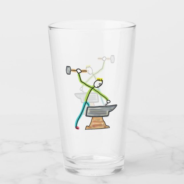 Copo De Pint Stickman de Ferreiro (Frente)