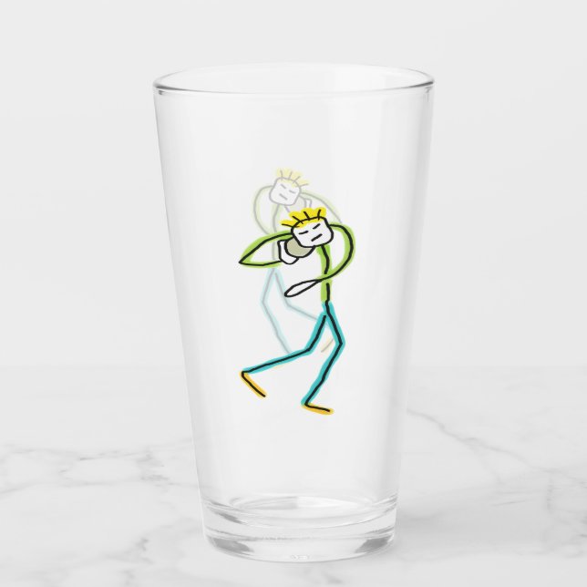 Copo De Pint Stickman de Lançamento de Peso (Frente)