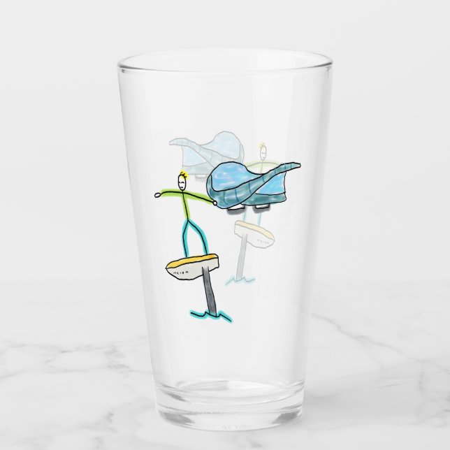 Copo De Pint Stickman de Wing Foiling (Frente)