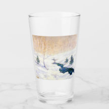 Stream em uma paisagem de inverno de neve (Arte de