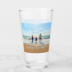 Copo De Pint Sua foto e o texto personalizado Vidro personaliza