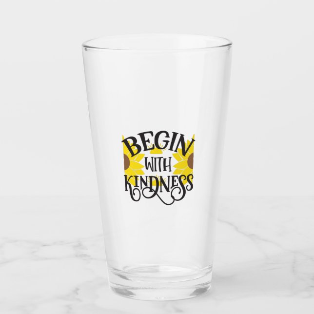 Copo De Pint Sunflower Lover | Begin With Kindness (Frente)