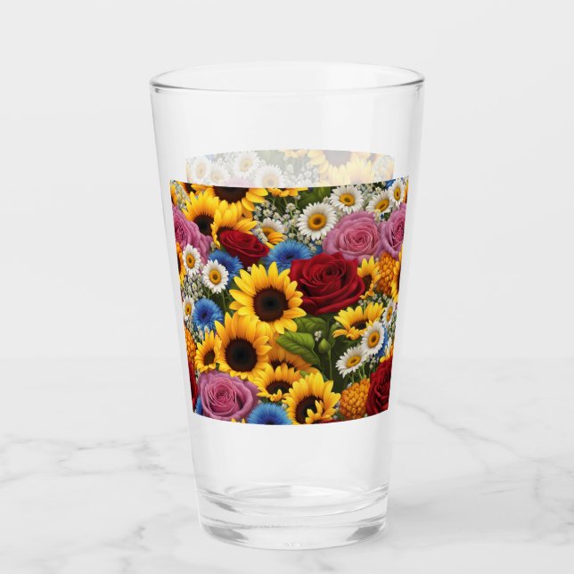 Copo De Pint Sunflower Rose Bouquet #1 (Frente)