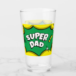 Copo De Pint "Super Pai" Cartaz Colorido de Pop
