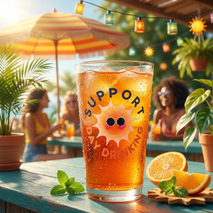Copo De Pint Suporte ao Dia de Bebida Divertida Vidro de Pint d