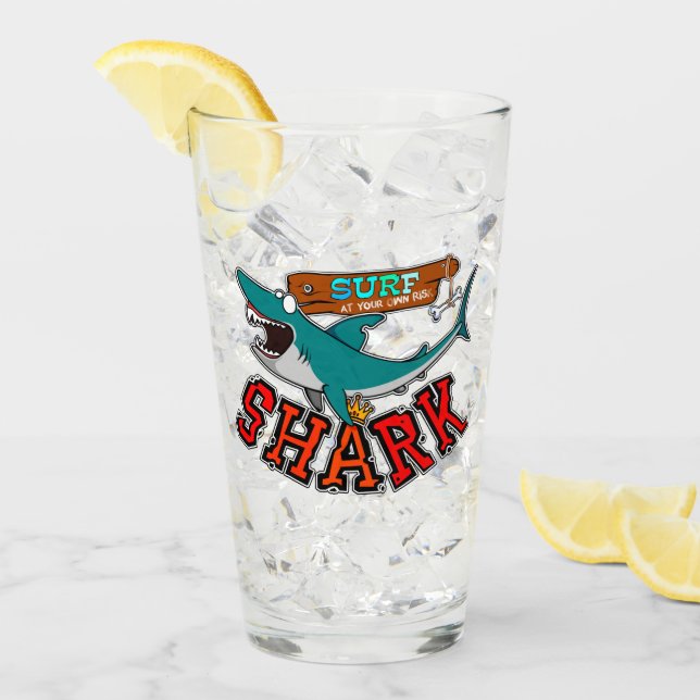 Copo De Pint Surf com tubarão (Gelo frontal)
