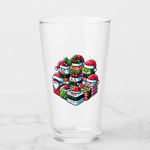 Copo De Pint Sushi Delight Engraçado Arte de Natal Festiva dos