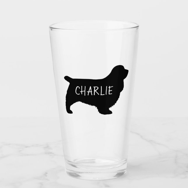 Copo De Pint Sussex Spaniel Dog Silhouette Personalizado (Frente)