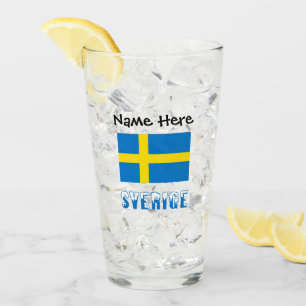 Copo De Pint Sverige e Bandeira Sueca Personalizado