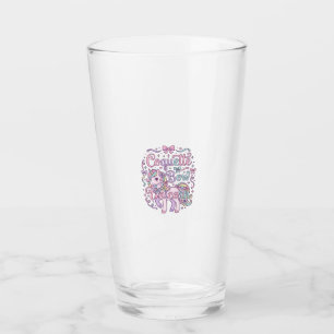 Copo De Pint T-shirt gráfico pastel fofo de unicórnio com laço