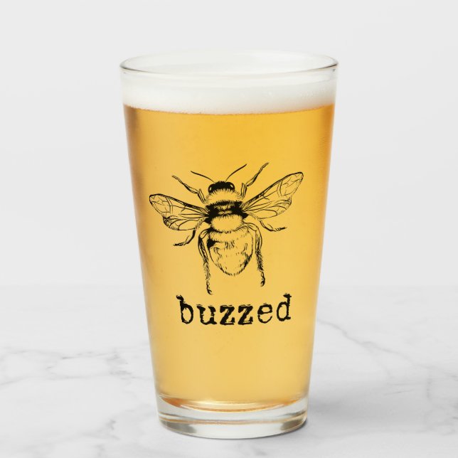 Copo De Pint Taça de Cerveja de Vidro de Bee (Frente (Preenchido))