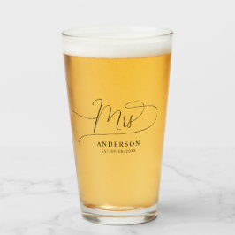 Copo De Pint Taça de Vidro Clássica Negra e creme