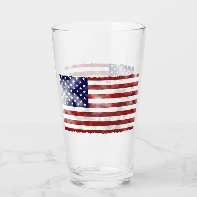 Copo De Pint Taça de Vidro de Bandeira Americana (Frente)