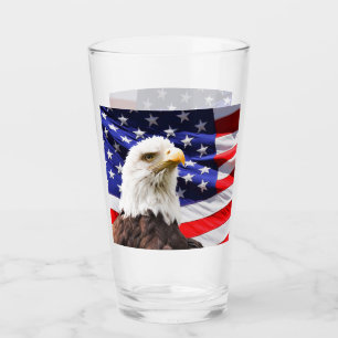 Copo De Pint Taça de Vidro de Bandeira e Águia Americana