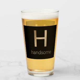 Copo De Pint Taça de vidro Dourada bonito e preta