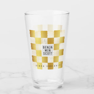 Copo De Pint Taça de Vidro Dourada Elegante
