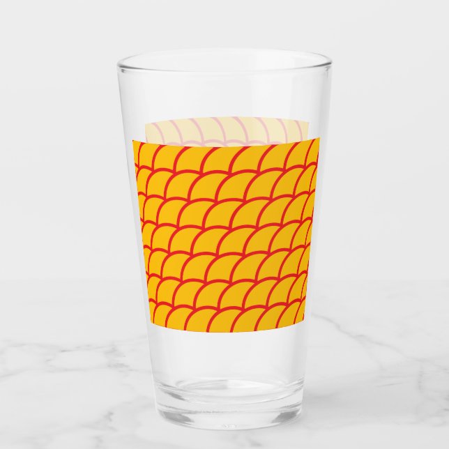 Copo De Pint Taça de vidro em escala de peixe (Frente)