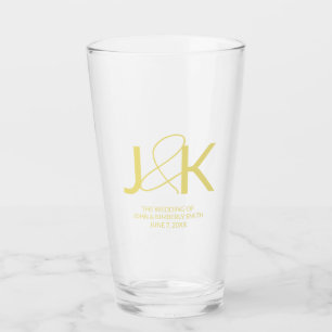 Copo De Pint Taça de vidro monograma Dourada