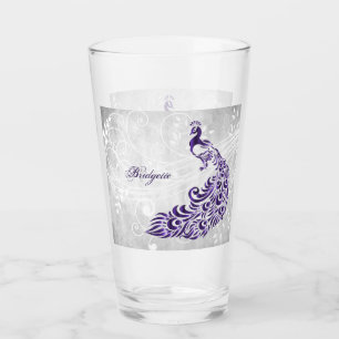 Copo De Pint Taça de Vidro Personalizada de Peacock Roxo