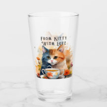 Taça de vidro - Presente do Gatinho