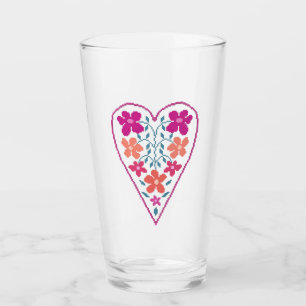 Copo De Pint Taça Folky Floral de Vidro