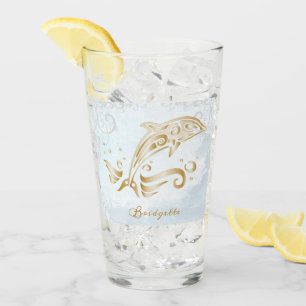 Copo De Pint Taça Personalizada de Golfinho Dourada