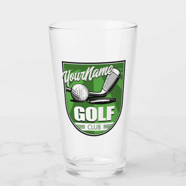 Copo De Pint Taco de golfe NOME Pro Golfista Jogador Personaliz (Frente)