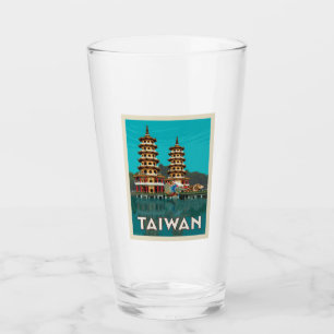 Copo De Pint Taiwan Dragão E Pagodas De Tigre