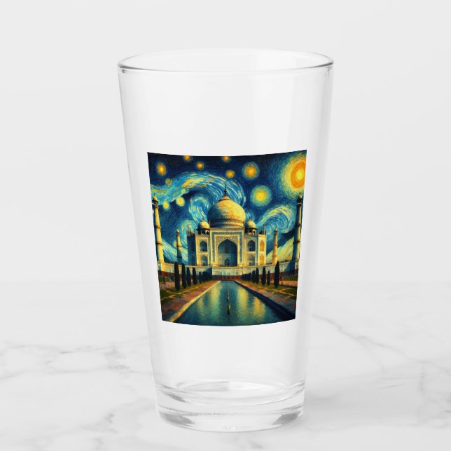 Copo De Pint Taj Mahal India Starry Night (Frente)