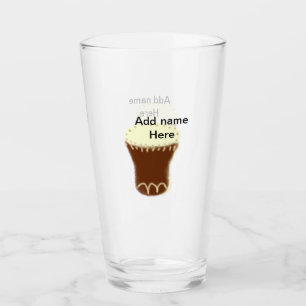 Copo De Pint Tambor aquarela marrom amarelo adicionar nome dese