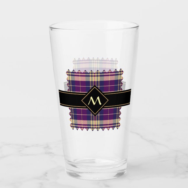 Copo De Pint Tartan roxo, Dourado e azul (Frente)