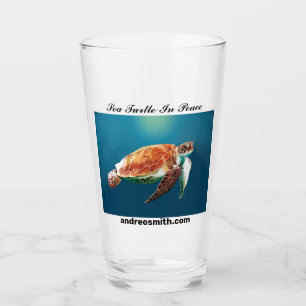 Copo De Pint Tartaruga Marítima Em Paz - Vidro Bebendo