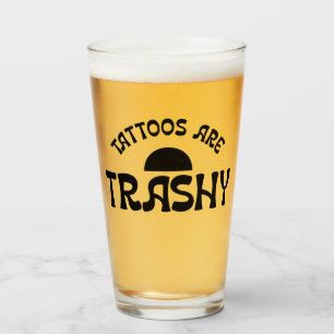 Copo De Pint Tatuagens São Tipografia Preta Engraçada e Sem Cla