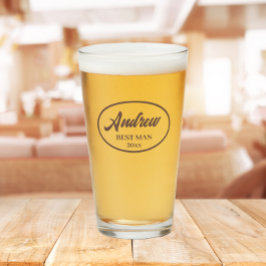 Copo De Pint Taupe Stylized Name Wedding Best Man